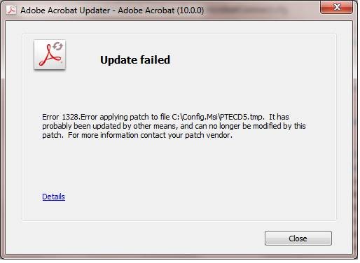 Solved: Error 1328 - Adobe Community - 4504137