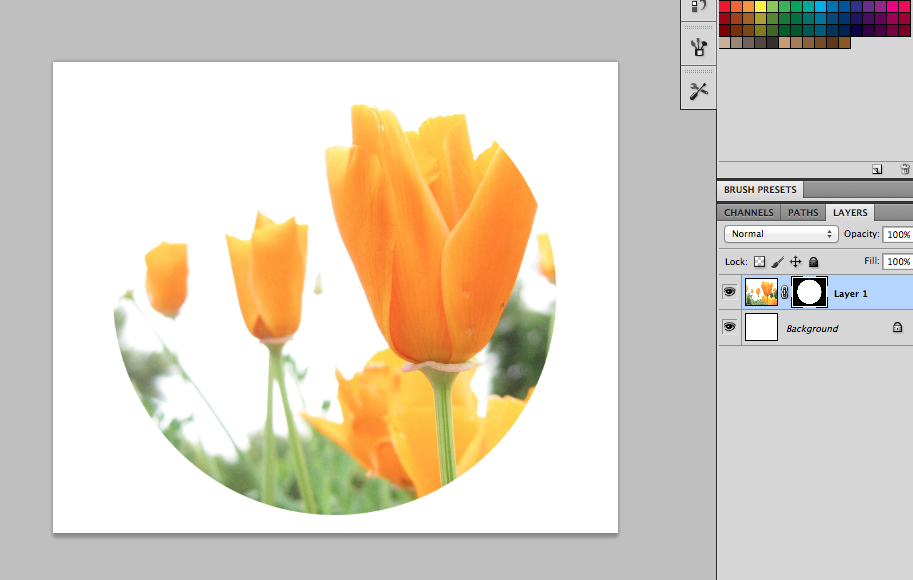 in cs3 photoshop how do you change a square image to a circular image