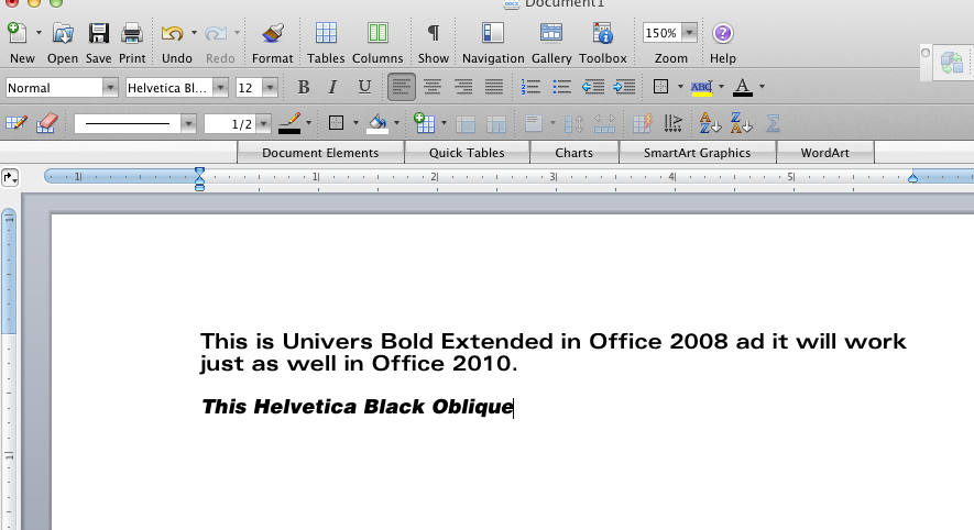 helvetica neue turns into greek in powerpoint for mac