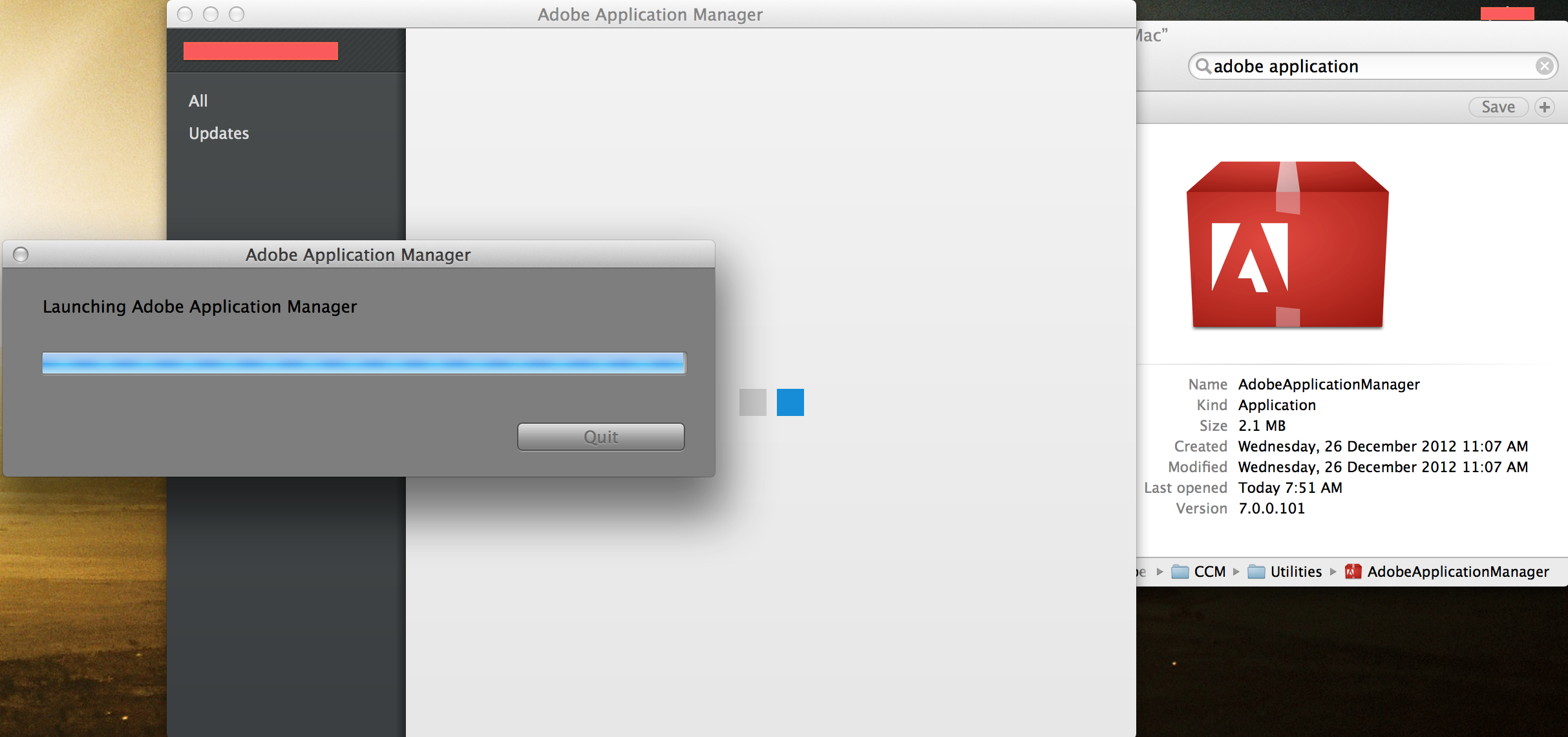 adobe application manager utilites is not optimized for your mac and needs to be updated