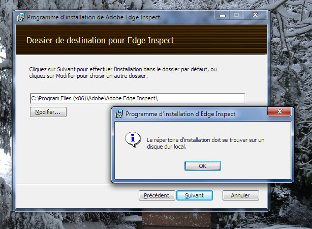 Installation directory must be on a local hard drive windows 7