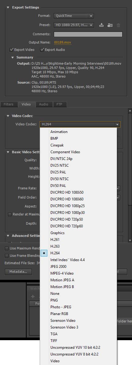 what container for dnxhd mediacoder x64