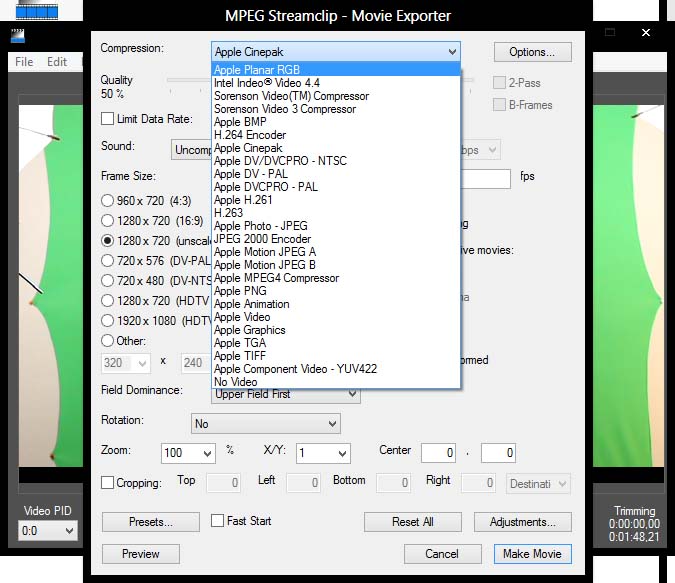 what container for dnxhd mediacoder x64