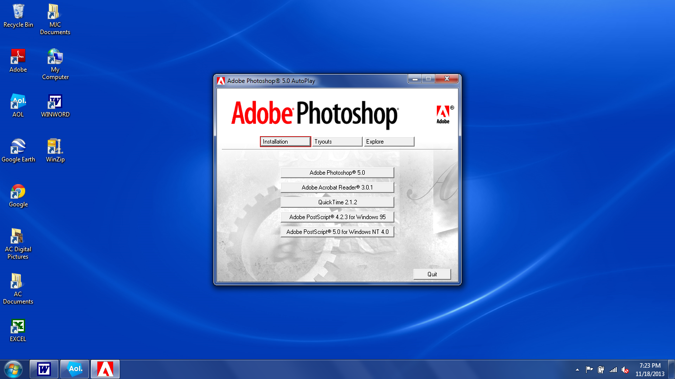 how to install adobe photoshop 5.0 limited edition