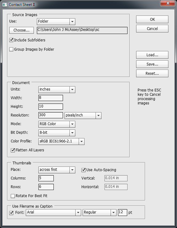 contact sheet adobe bridge cc