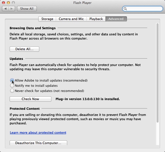 adobe flash player mac os 10.8