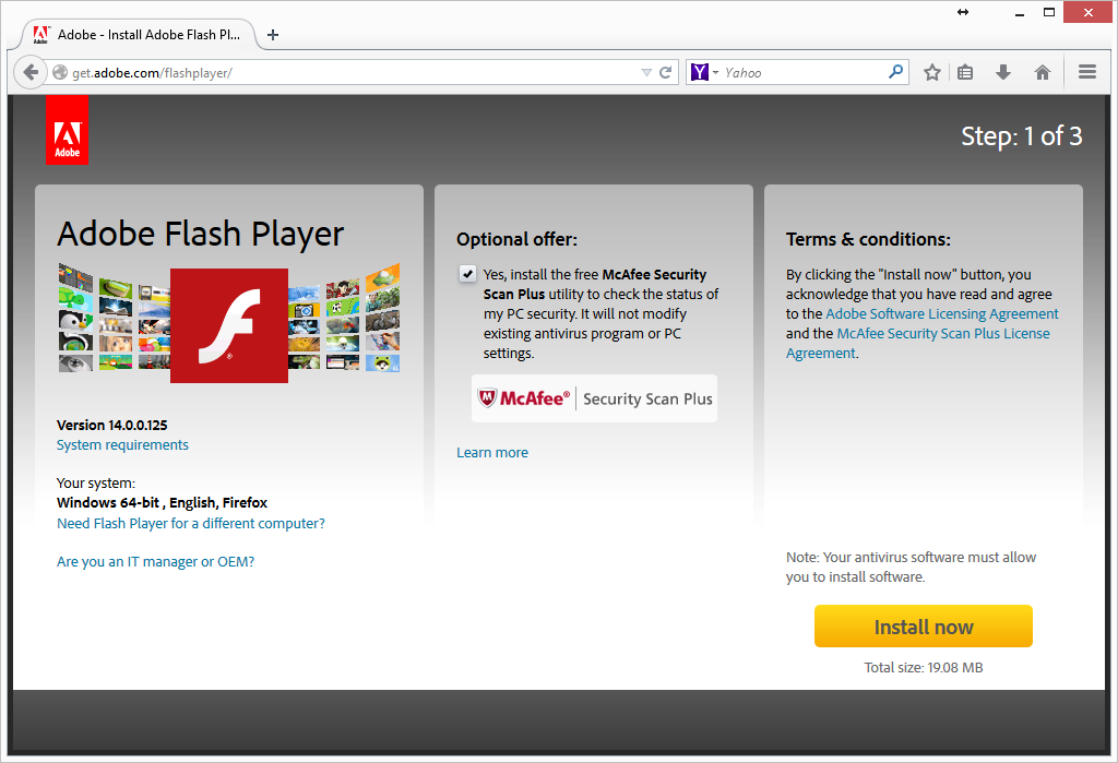 update adobe flash player 2014