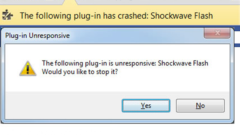 shockwave flash player not working
