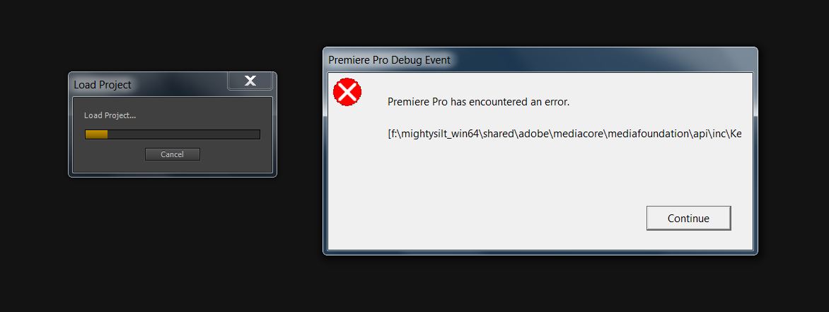 adobe premiere pro cs6 error 1