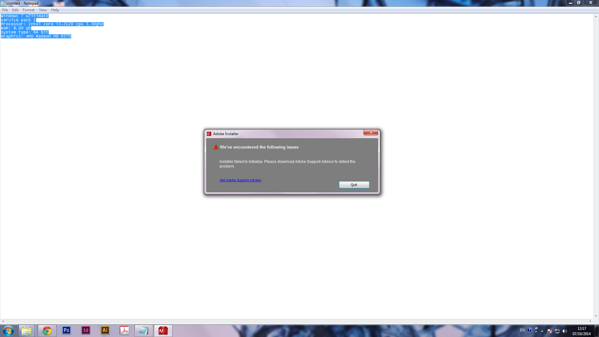 cant download adobe flash after reformat