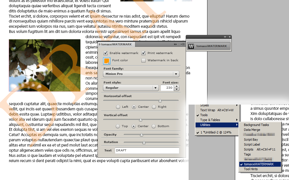 will the adobe indesign free trial leave watermark output
