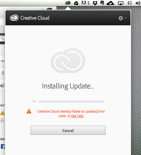 adobe updater fails to install