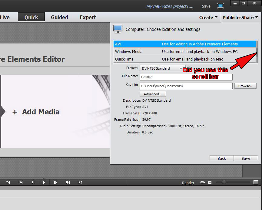 Solved How Can I Save Export As WMV MOV AVI MPG or FLV