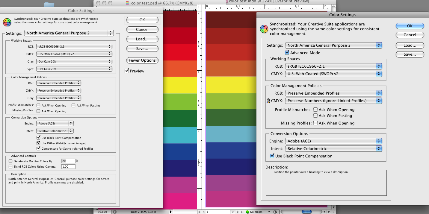 Solved: Re: Colors synced but InDesign colors not matching