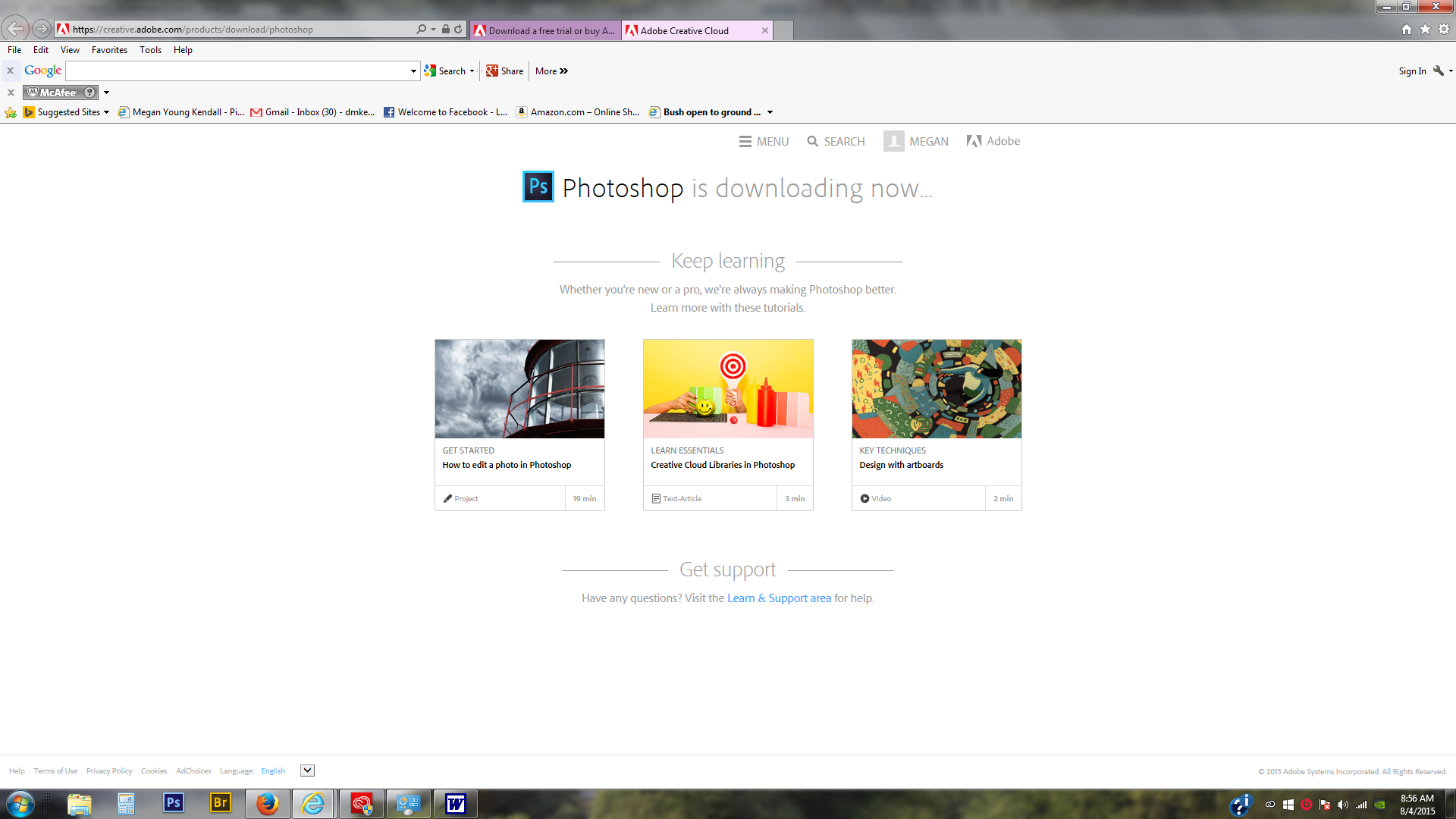 cannot download photoshop cc