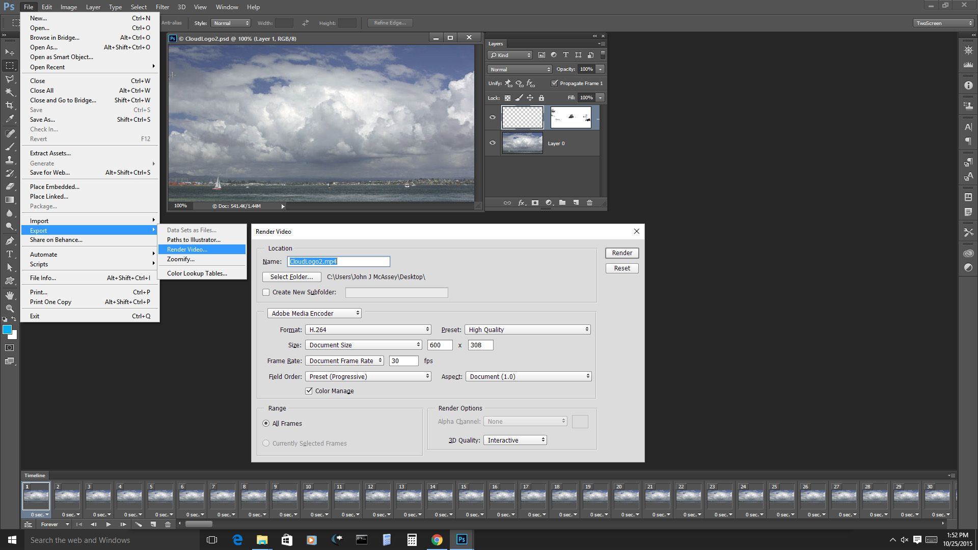 Como converter gif em vídeo (MP4)  Photoshop e Media Encoder CC 2020 