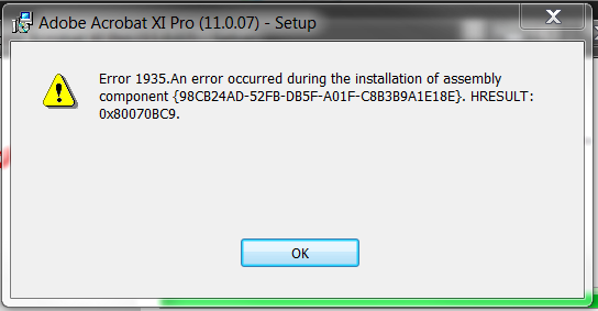 Error 1935 Adobe