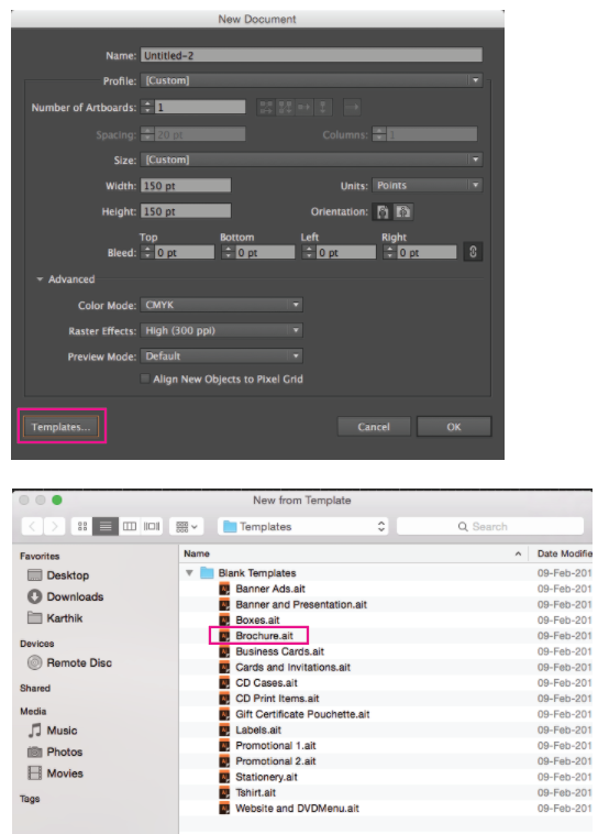 How to open illustrator default Templates using Ap... Adobe Community