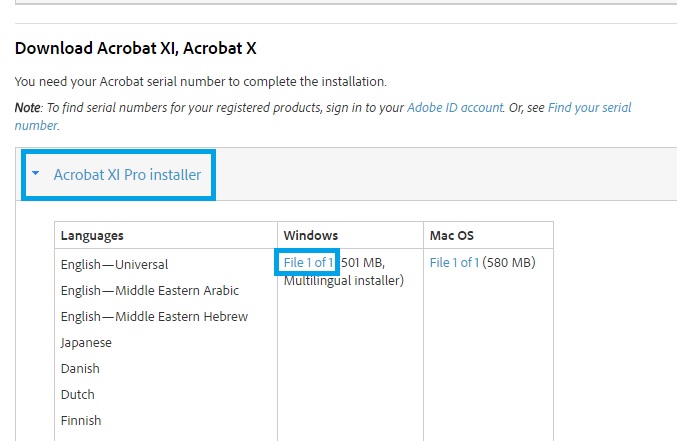 download adobe acrobat xi pro 11 serial number