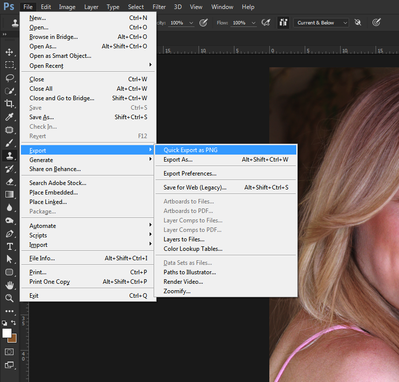 Solved Cannot Quick Export As Png In Photoshop Cc Adobe Support Community 8082819