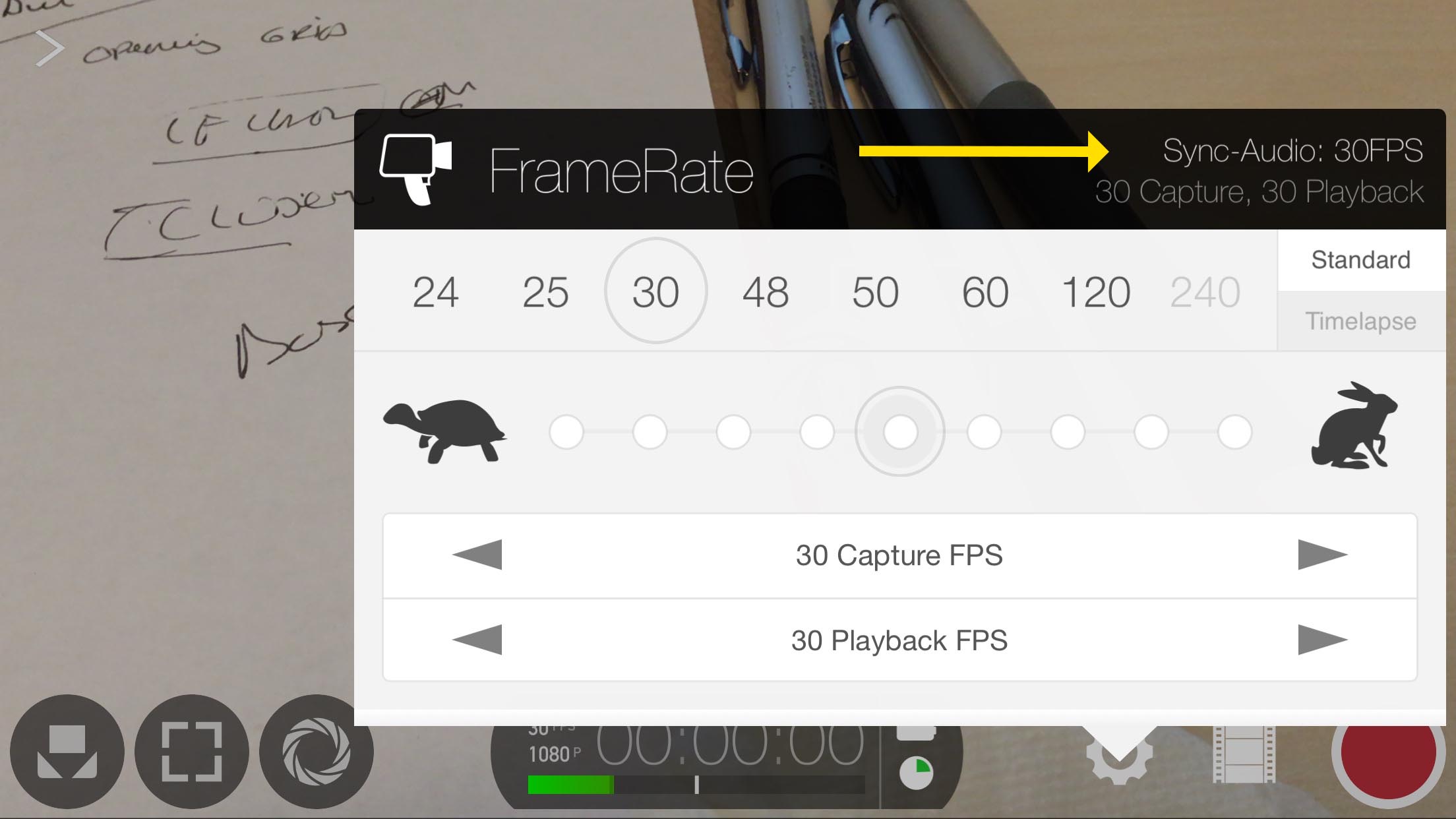 debut video capture software constant frame rate