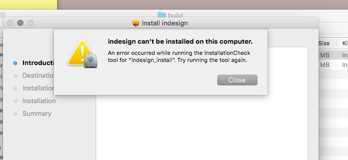 adobe cc mac an error occurred while running the installation check tool for