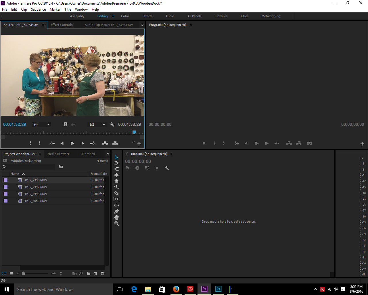 no audio in adobe premiere with imported video