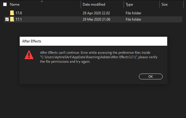 after effects download error