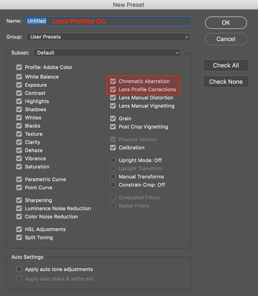 Solved: Changing Camera Raw Import Defaults - Adobe Community - 11169324