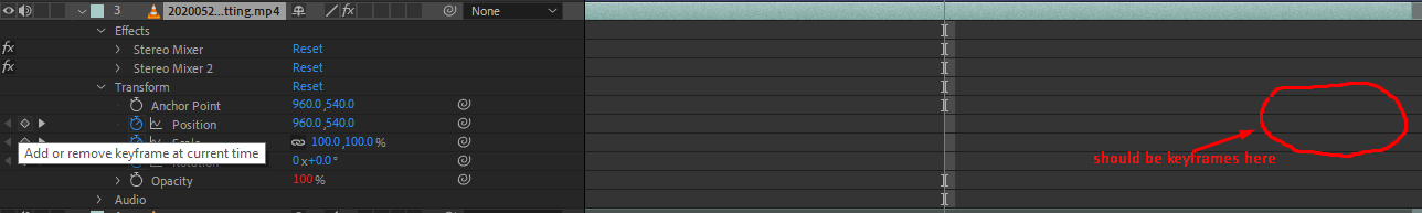 Can T See Clip Keyframes In Timeline Adobe Support Community
