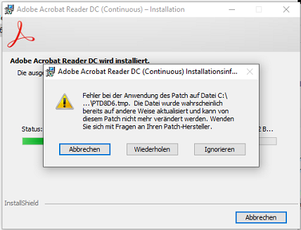 Error When Updating. "It Has Probably Been Updated... - Adobe Community ...