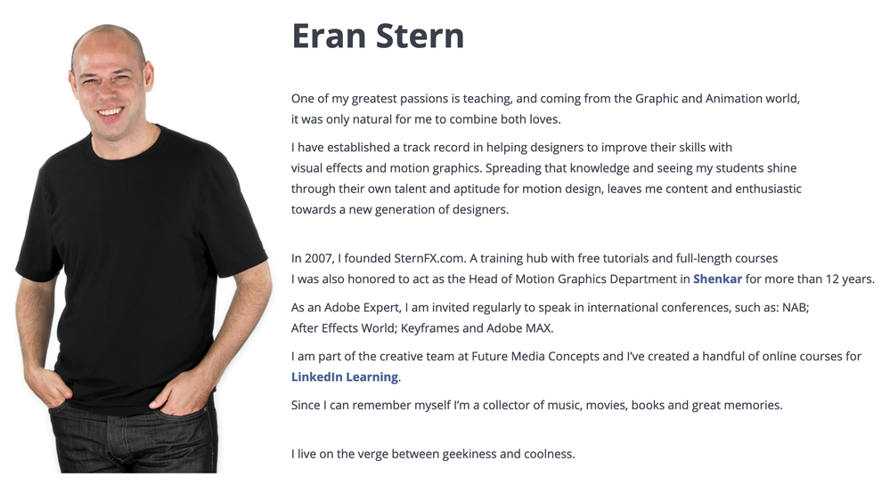 Eran Stern is a teacher and motion designer with over two decades of experience in post-production.