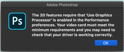 3d In Photoshop Not Working On Macbook Pro Adobe Support Community