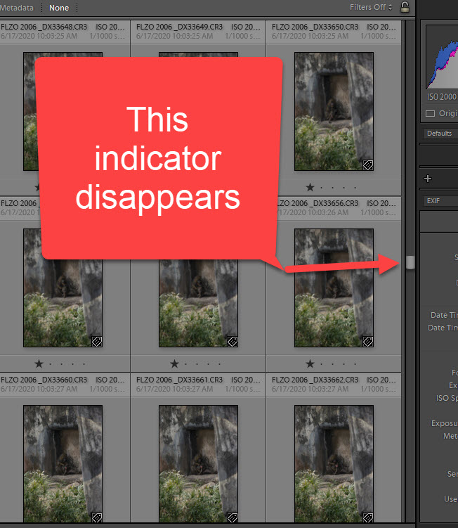 Lightroom scroll bar indicator disappears Adobe Community 11197528