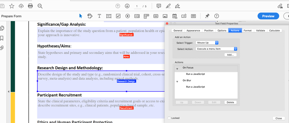 Goto Prepare form > select a text field > Text field properties