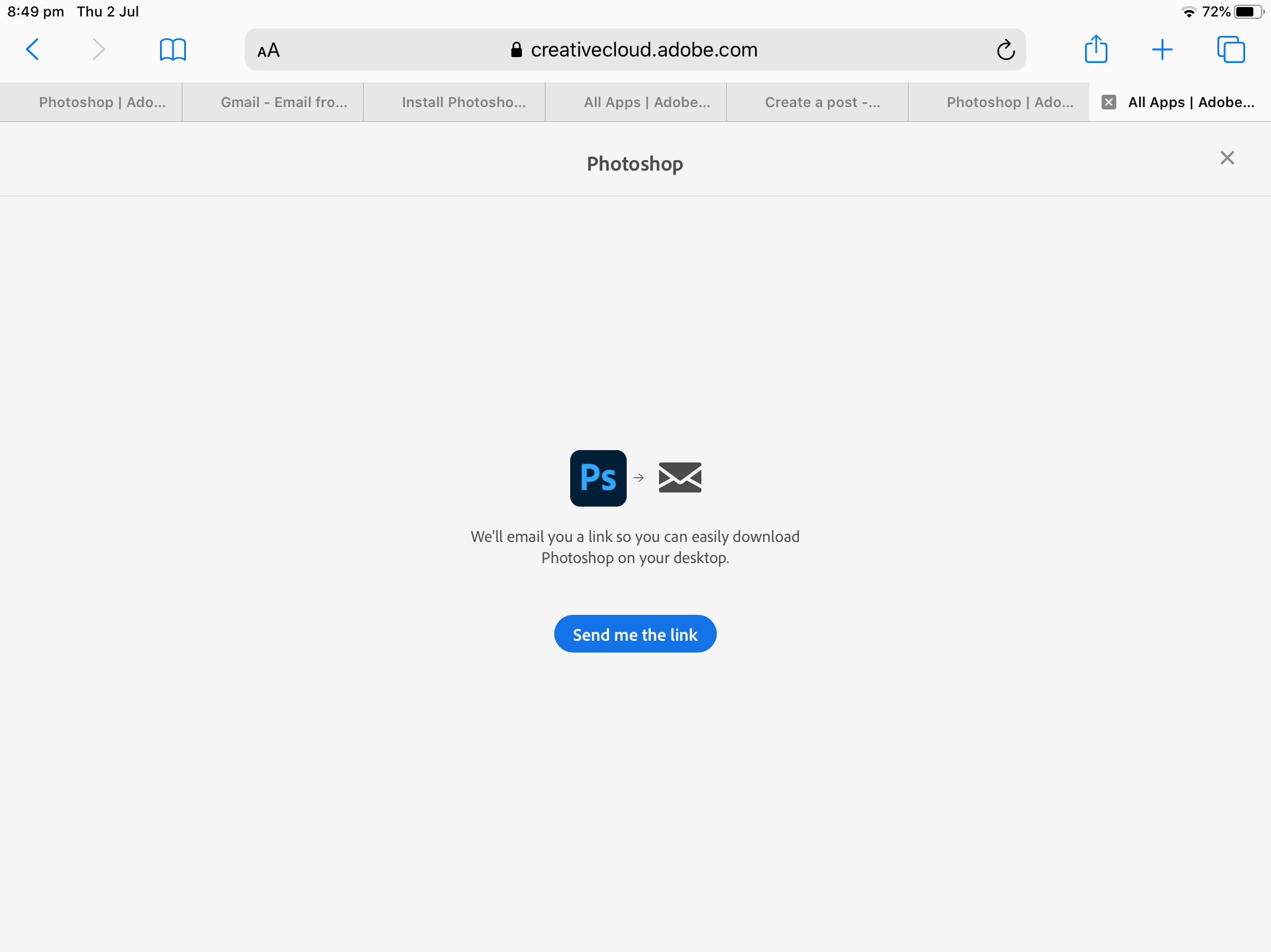 cannot download photoshop