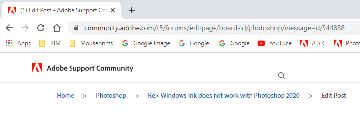 windows ink does not work with