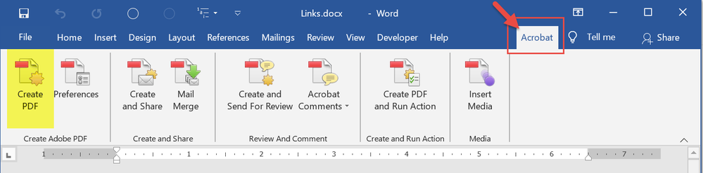 Make a PDF from the Acrobat Ribbon (Adobe PDF Maker)