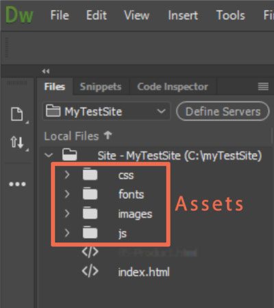 Files Panel (F8), Local Folder