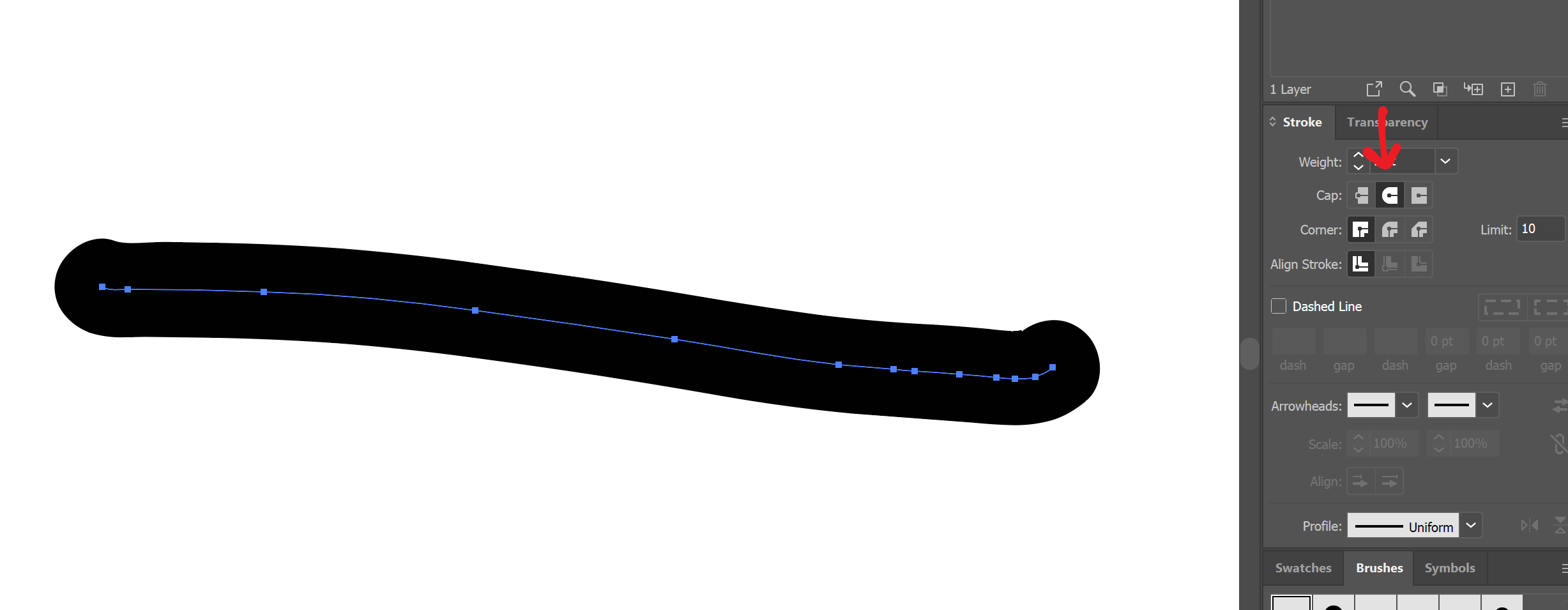 Solved Stroke end caps won't apply to new brush stroke Adobe