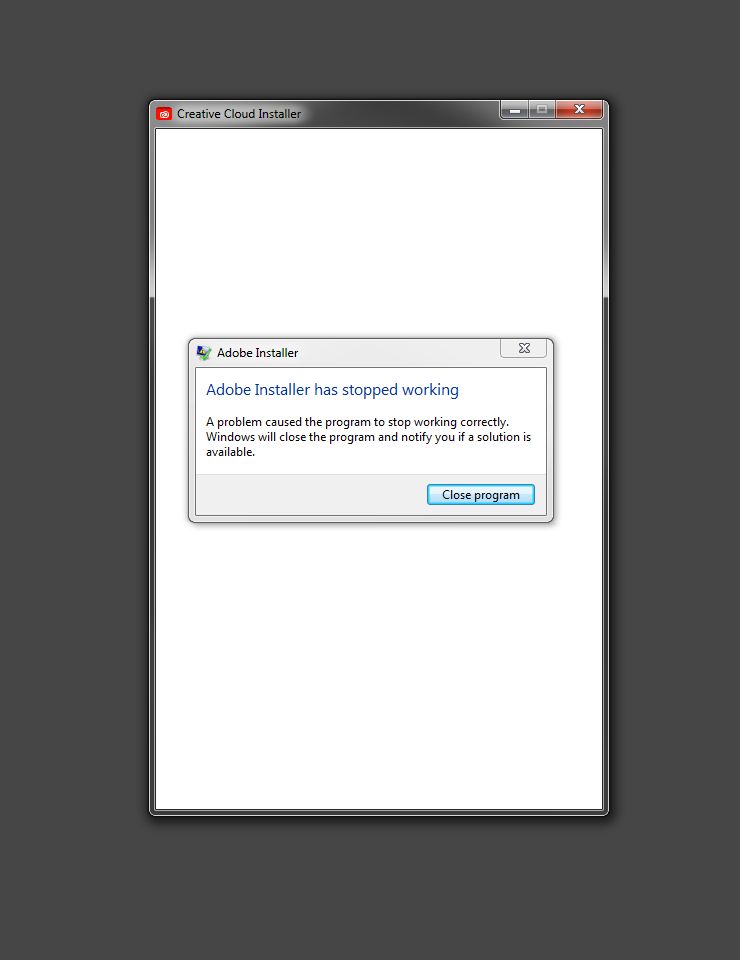Solved: Adobe Installer Has Stopped Working - Adobe Community - 11285635