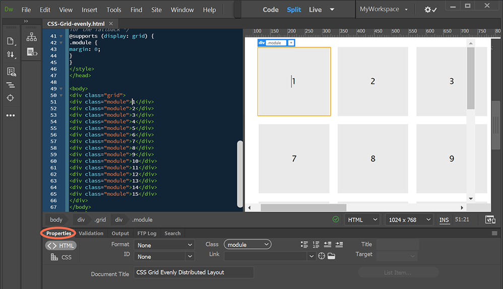 Ctrl + F3, Properties Panel