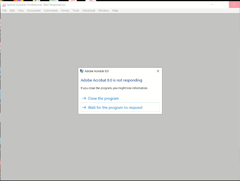 error message