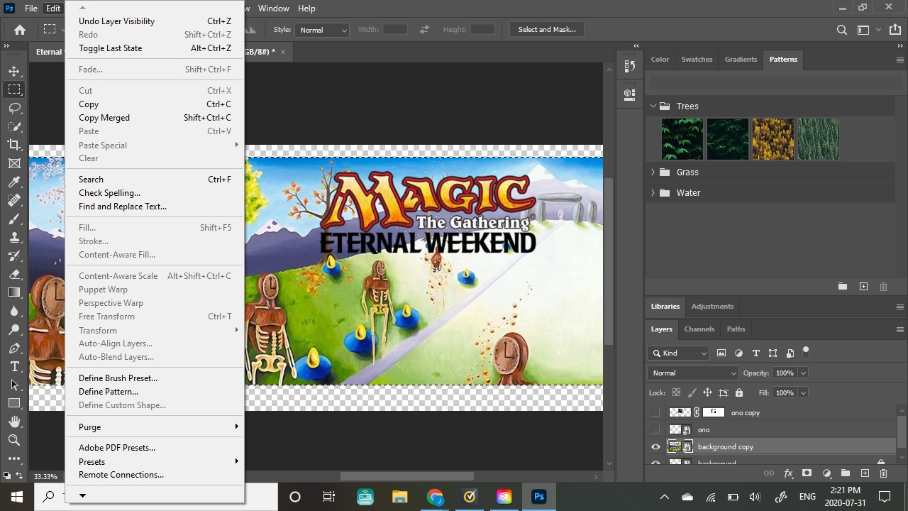 content aware button greyed out