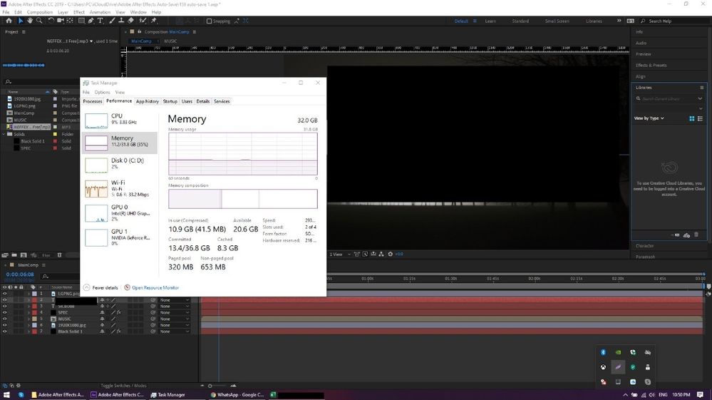 After Effects 2019 / 2020 taking up 90% of my RAM ... - Adobe Product  Community - 11334974