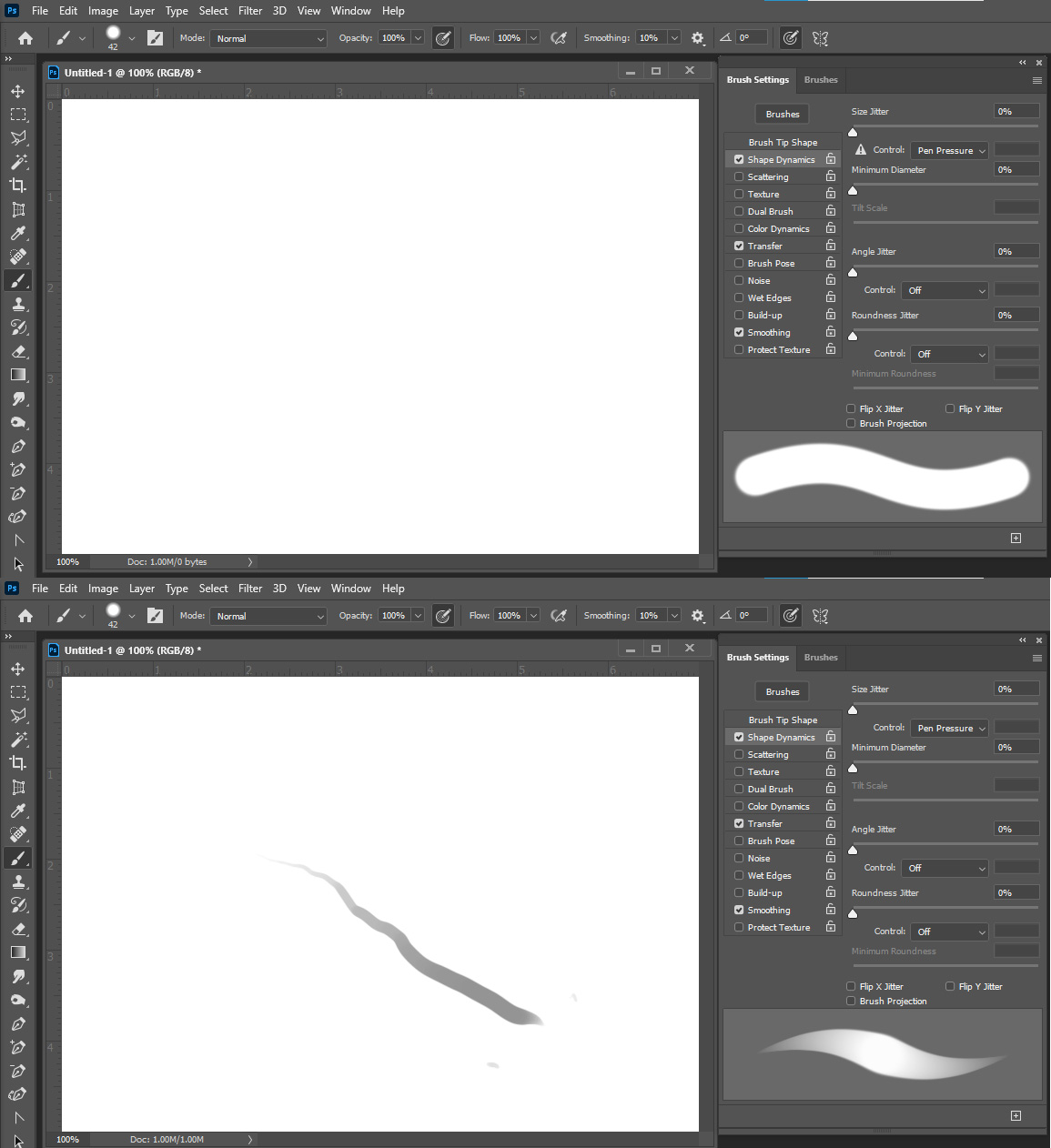 Brush Stroke Previews ignoring pen pressure settin... - Adobe Community ...