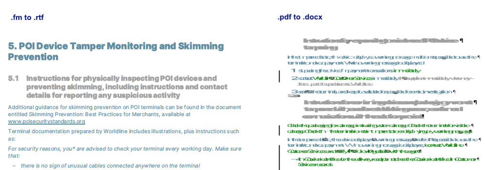 .fm to .rtf next to .pdf to .doc – FM wins hands down