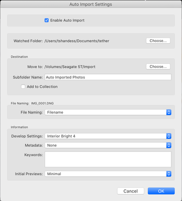 Auto Import Settings