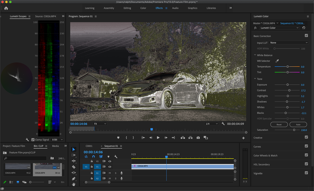 After: Once applied in premiere pro