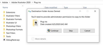 Error message to save to PlugIns folder.jpg